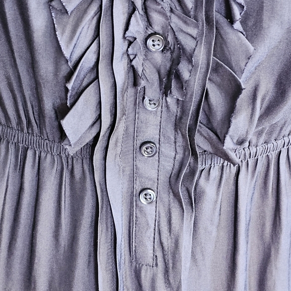 American Eagle Ruffle Short Sleeve Adjustable Waist Mini Dress Blue Size S - Picture 8 of 14